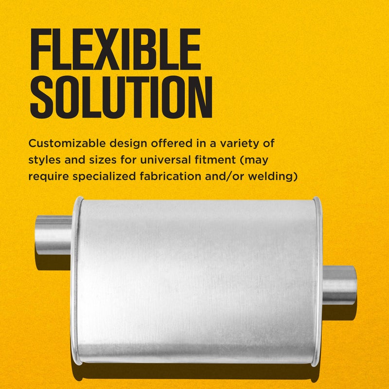 Thrush Muffler Deep Performance Tone Inlet 2.25 Pipe Connection Offset Outlet 2.25 Center - Image 3